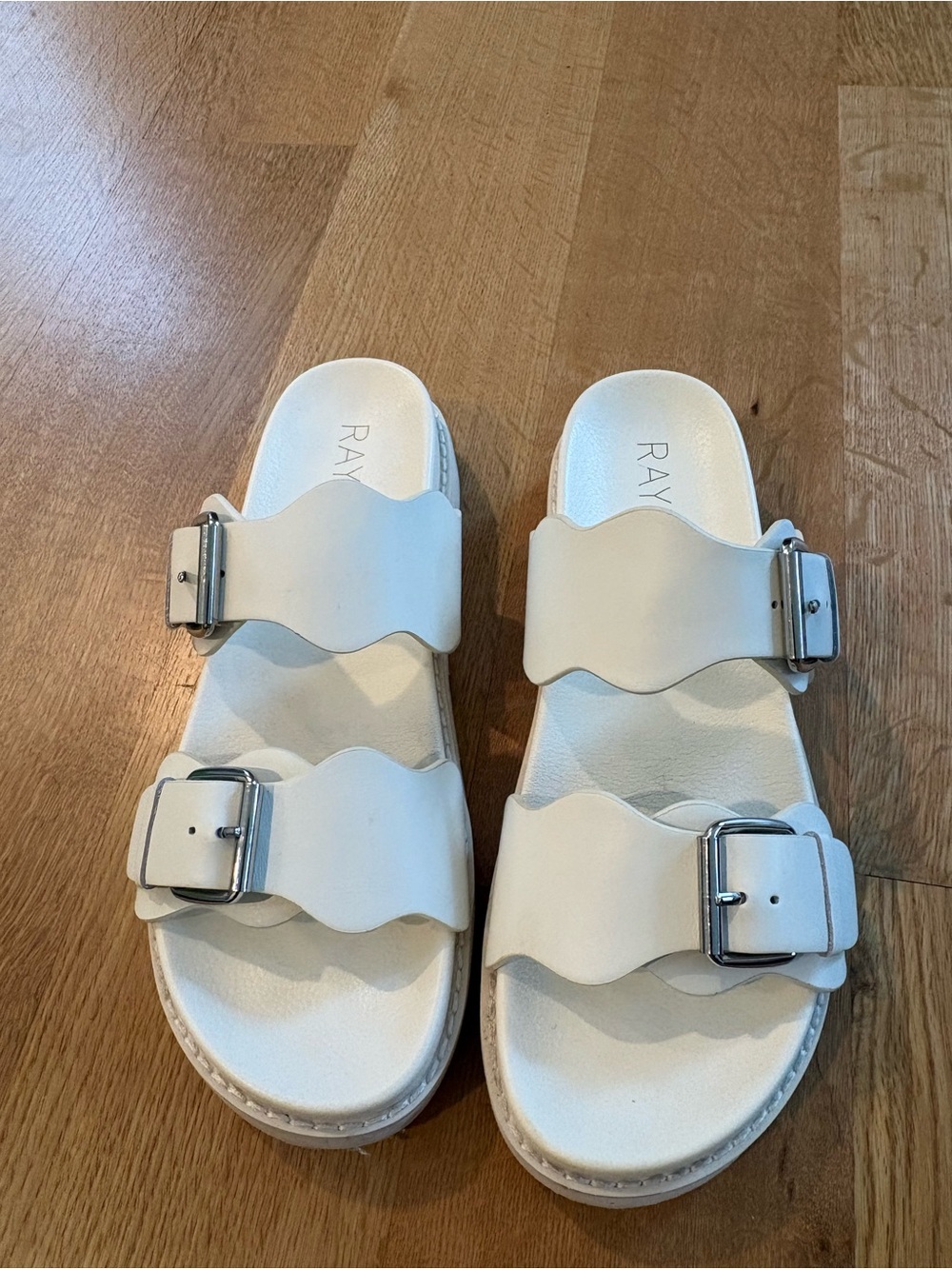 RAYE White Platform Slide Sandals
